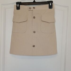 Stylish Kids Tan Corduroy Button-Front Skirt